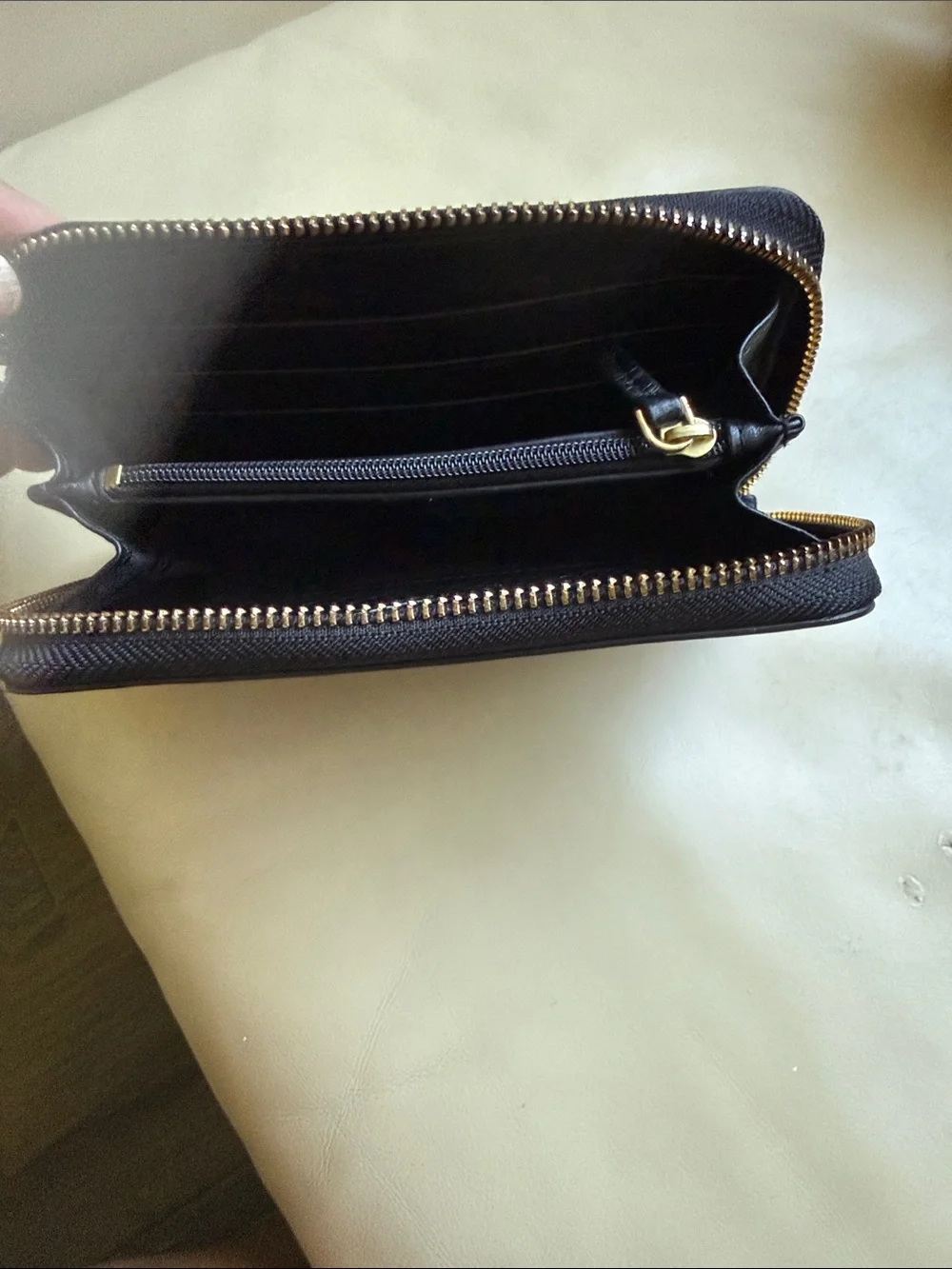 Tory Burch Small Zip-Around Wallet in Pebbled Leather